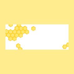 Fototapeta premium This is vector banner. Cute nature illustration with bee, honey wax.