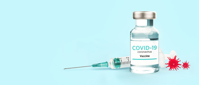 Coronavirus, Covid 19 virus, vaccine vial, 3d illustration