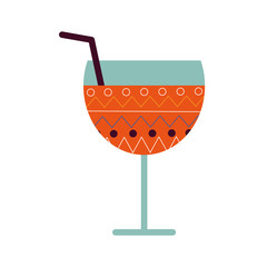 Isolated alcohol cocktail flat style icon vector design