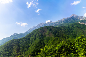 Beautiful mountain landscape in summer in Montenegro