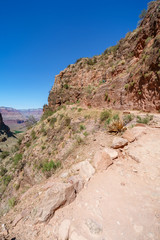 Fototapeta na wymiar hiking the bright angel trail in grand canyon national park, arizona, usa