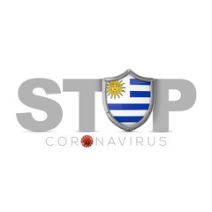 Uruguay protective shield. Stop coronavius concept. 3D Render