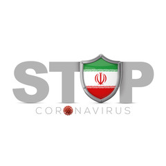 Iran protective shield. Stop coronavius concept. 3D Render