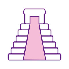 Mexican pyramid line style icon vector design