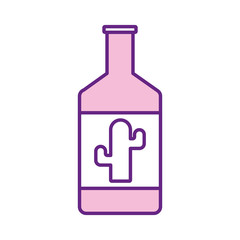 Mexican sauce bottle line style icon vector design