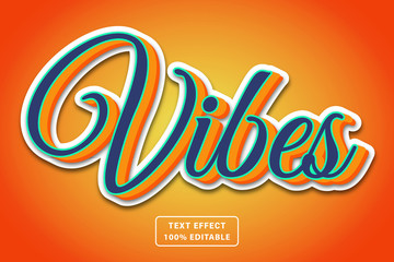 3d vibes text effect, editable text, script style