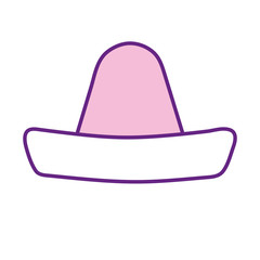 Mexican hat line style icon vector design