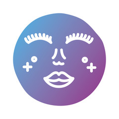 beautiful woman face block style icon