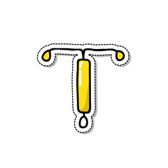 intrauterine device doodle icon, vector illustration