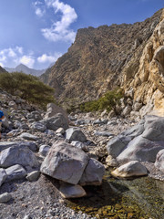 Hot springs, An al Thowara, are a holiday resort, Oman