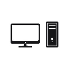 Computer desktop vector icon, pc symbol.