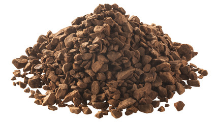 Freeze-dried coffee granules pile, paths