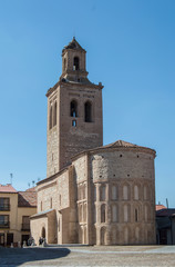 Fototapeta na wymiar Mudejar brick church of Santa Maria la Mayor, in Arevalo, province of Ávila. Spain