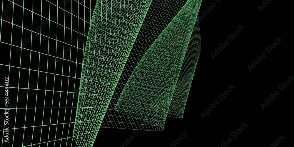 Poster abstract 3d mesh wave background. futuristic technology style. elegant background for business prese