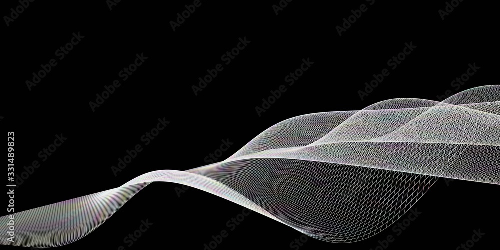 Poster abstract 3d mesh wave background. futuristic technology style. elegant background for business prese