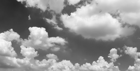 Black and white cloudy sky