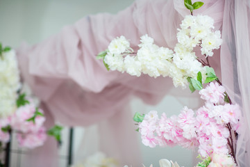 wedding arch with floral decorations