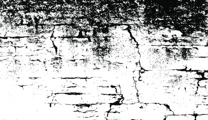 Cracked Surface Grunge Texture Vector. Uneven Overlay. Distressed Grungy Effect. Vector Illustration.Black Isolated on White Background. EPS 10.