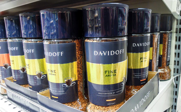 Coffee Davidoff on the shelf at the grocery store