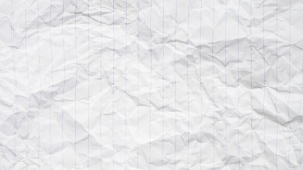 crumpled white paper background. notebook letter texture