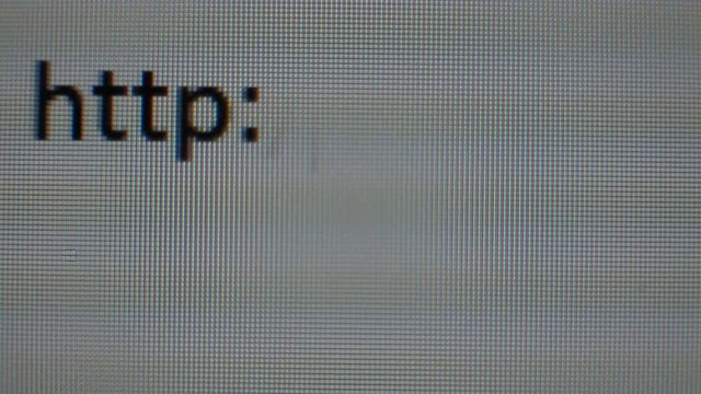 Close up of browser bar with WWW text and cursor. Internet Search Concept. Typing In Web Browser Address Bar http.