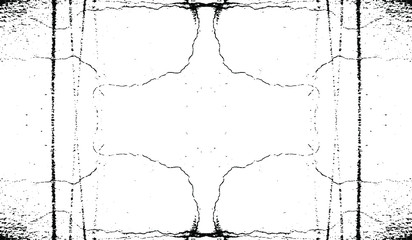 Cracked Surface Grunge Texture Vector. Uneven Overlay. Distressed Grungy Effect. Vector Illustration.Black Isolated on White Background. EPS 10.