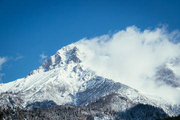 Fototapeta na wymiar Snowy mountains in winter, landscape, alps, Austria