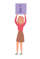 Woman with banner vector design