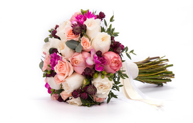 bridal bouquet of mixed flowers
