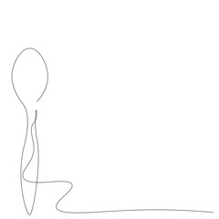 Spoon one line drawing vector illustration