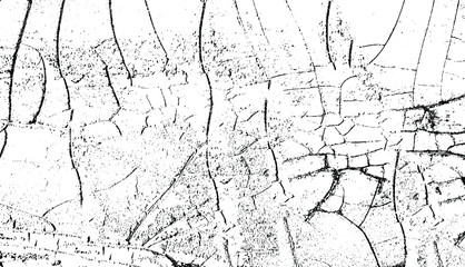 Cracked Surface Grunge Texture Vector. Uneven Overlay. Distressed Grungy Effect. Vector Illustration.Black Isolated on White Background. EPS 10.