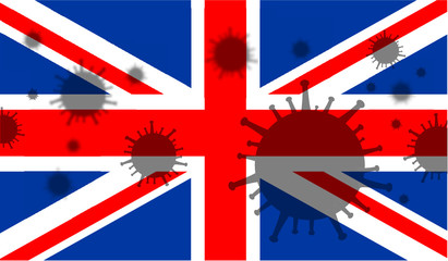 Fototapeta na wymiar England flag corona virus