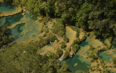 Natural pools in the tropical green forest