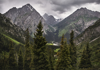 Landscape of mountain valley
