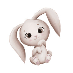 Cute Little Bunny on a White Background