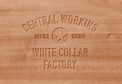 Engraved Wood Branding Paper Effect Mockup
