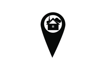 map pointer with House  icon