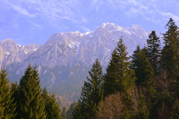 Piatra Craiului, landscape in Carpathian Mountains, Transylvania,  which belongs to the South Romanian Carpathians.