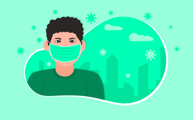 illustration of people wearing masks to avoid coronavirus
