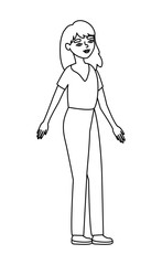 Isolated avatar woman vector design