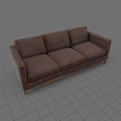 Leather three seater sofa