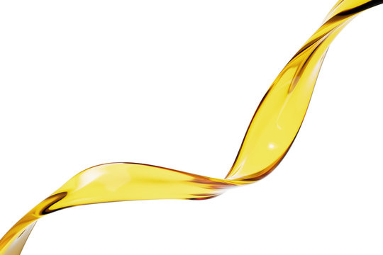 Olive oil sunflower oil flow in the air 3d render food recipe cooking