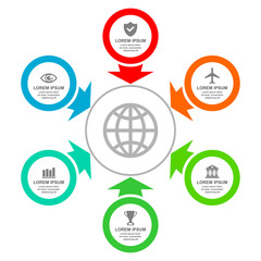 Business circular infographic vector template