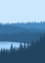 Flat landscape for background web , ui web , wallpaper ,texture , adventure background , wilderness silhoutte