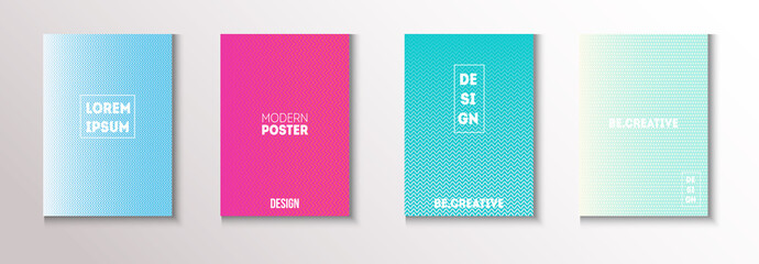 Wavy Minimal Cover Vector Set. Modern Flyer Texture Design. Glam 