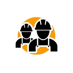 Worker icon. Engineer Profile sign. Male Person silhouette symbol