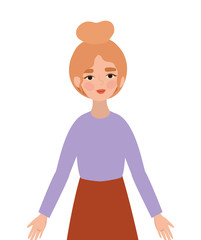 Isolated avatar woman vector design