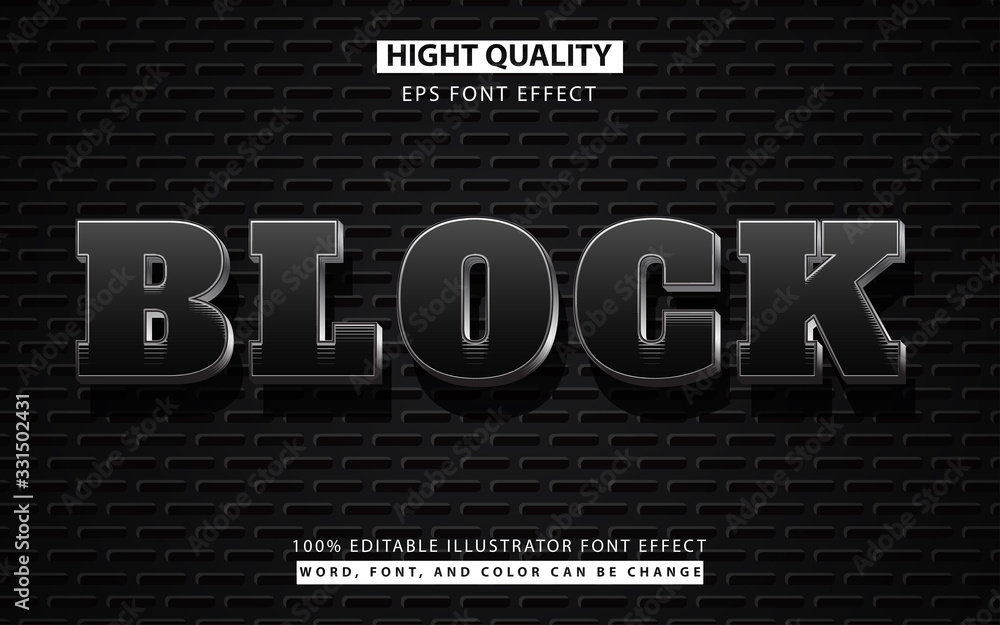 Poster black block style editable text effect. can use for titleand headline