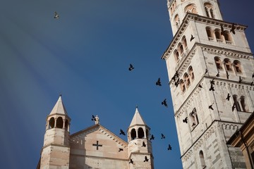 Bell tower of the cathedral of Modena, Italy