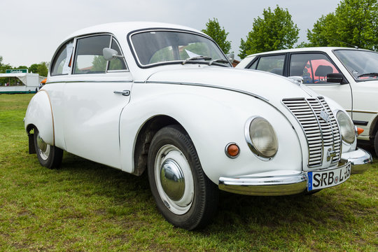PAAREN IM GLIEN, GERMANY - MAY 23, 2015: Vintage car IFA F9, 1957. The oldtimer show in MAFZ.